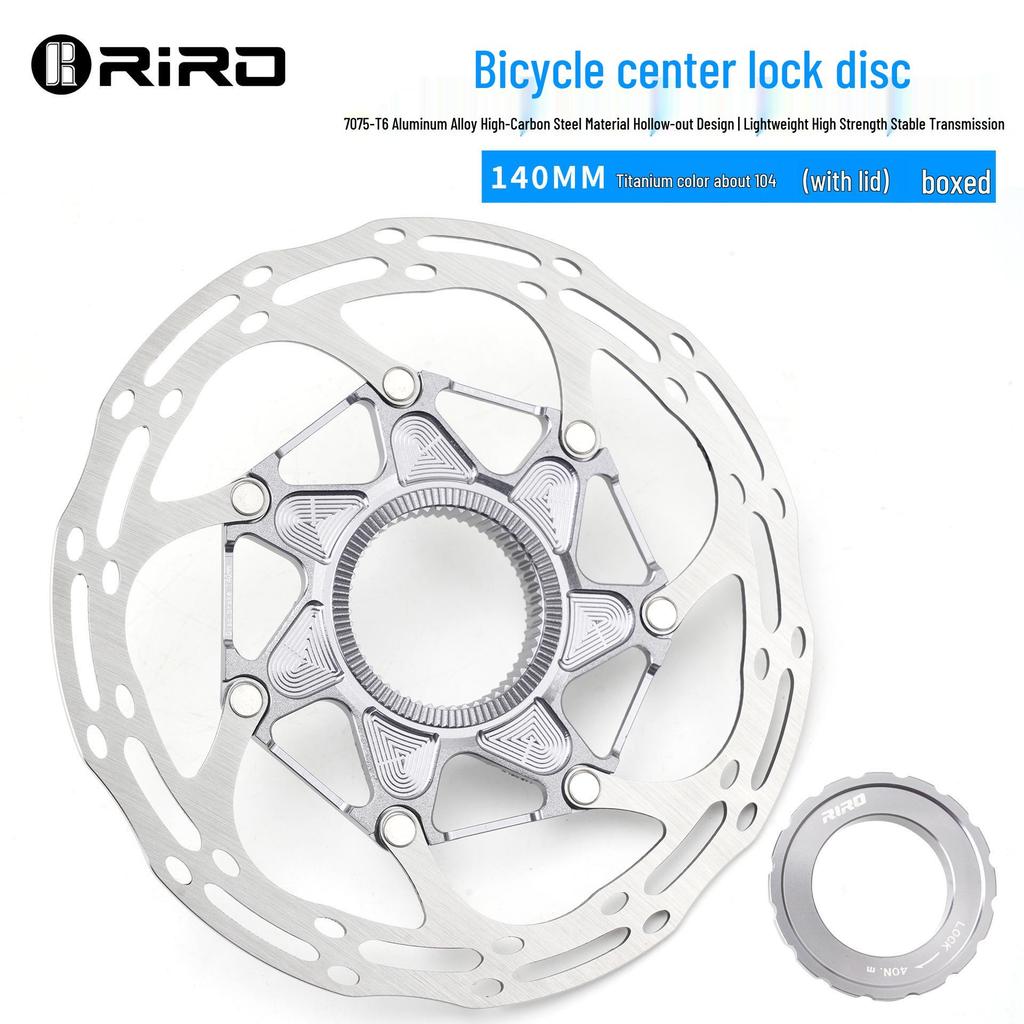 RIRO Ultra-light Center Lock Disc Brake Rotor for Mountain and Road Bikes, 140/160MM, Heat Dissipation.