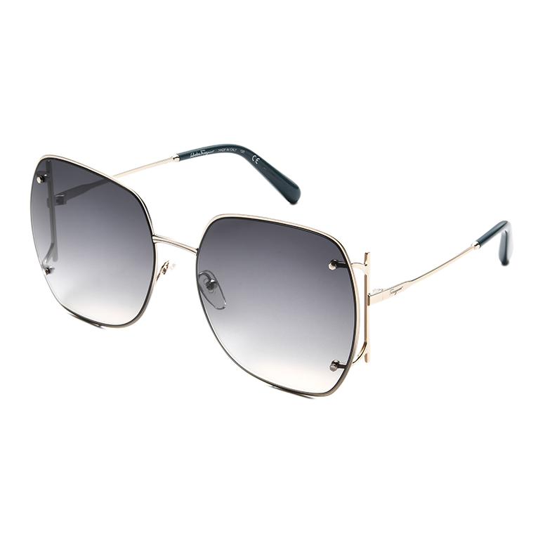 Ferragamo Travel UV Protection Square Sunglasses With Logo Unisex sunglasses Gold SF247SA-7738
