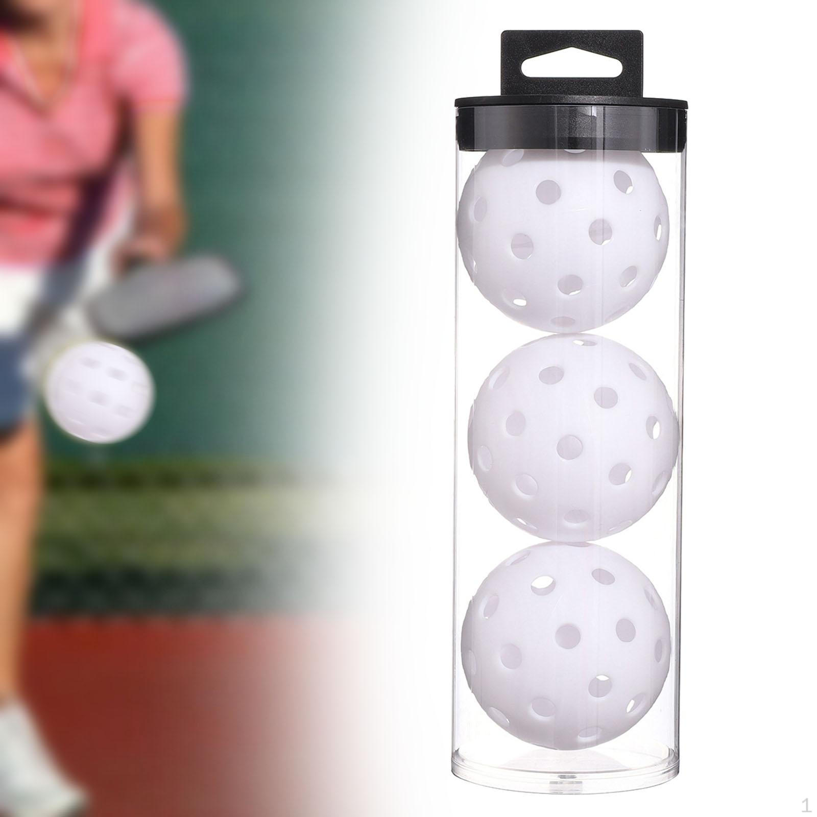

3 упаковки игрушек для упражнений с шариками Pickleball, легкие аксессуары, шарики Pickleball для использования в помещении белый