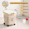 Contenedor de almacenamiento de arroz transparente con tapa abatible