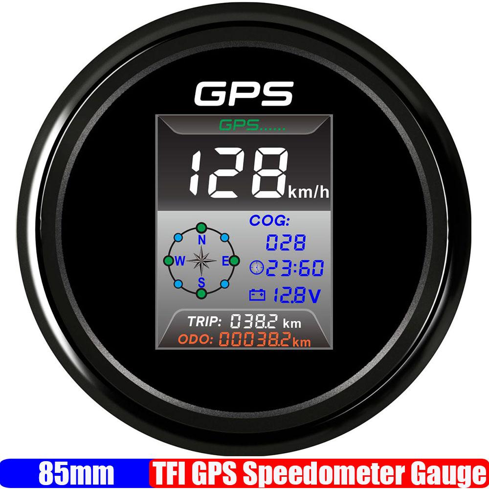 

ZMFJH 3In1 Multifunctional Gauge 85mm GPS Speedometer Gauge with Antenna COG TFI Screen Hourmeter Clock Voltmeter Car Boat 9-32V BB