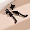 Cute Unique Cartoon Big Eye Cat Earrings Girls Sweet Heart Student Travel Wear Metal Drop Dangle Earrings Fashion Trendy Jewelry