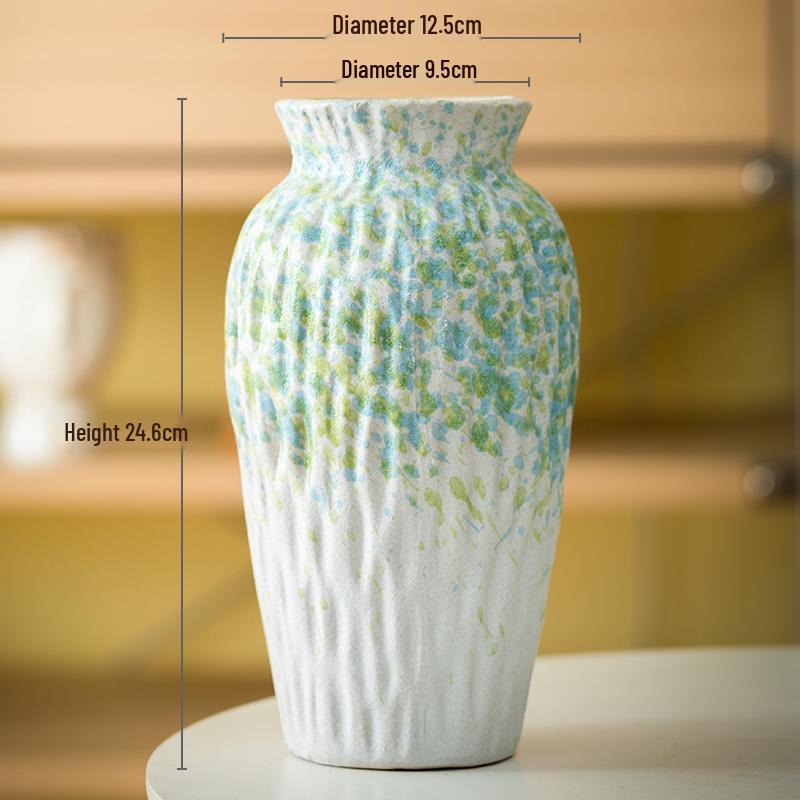 Nordic Ceramic Vase for Living Room Flower Arrangement - Light Luxury Home Decoration and Hydroponic Flower Container.
