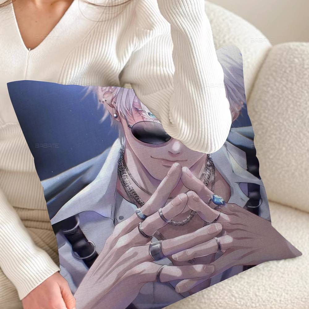 JJujutsu Anime Selfadhesive Pillowcase Toon Gift Cushion Cover Bedroom Home Sofa Chair Seat Decor Pillow Case