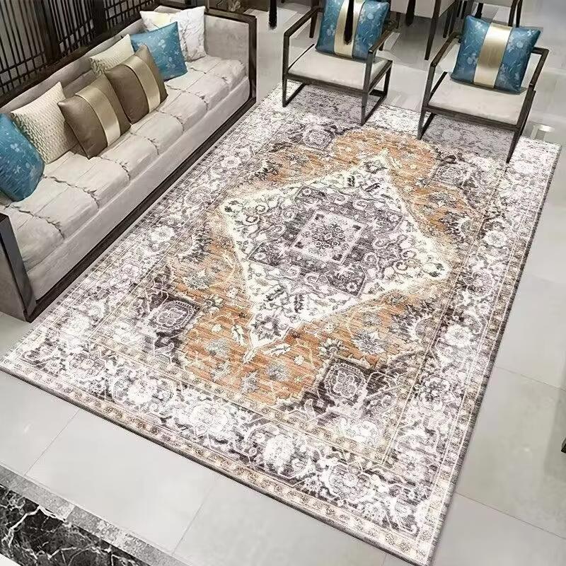 Exquisites Persisches Muster Orientalisches Design Fußmatte Maschinenwaschbarer Teppich für Schlafzimmer Wohnzimmer Teppich Luxuriöse Heimdekoration