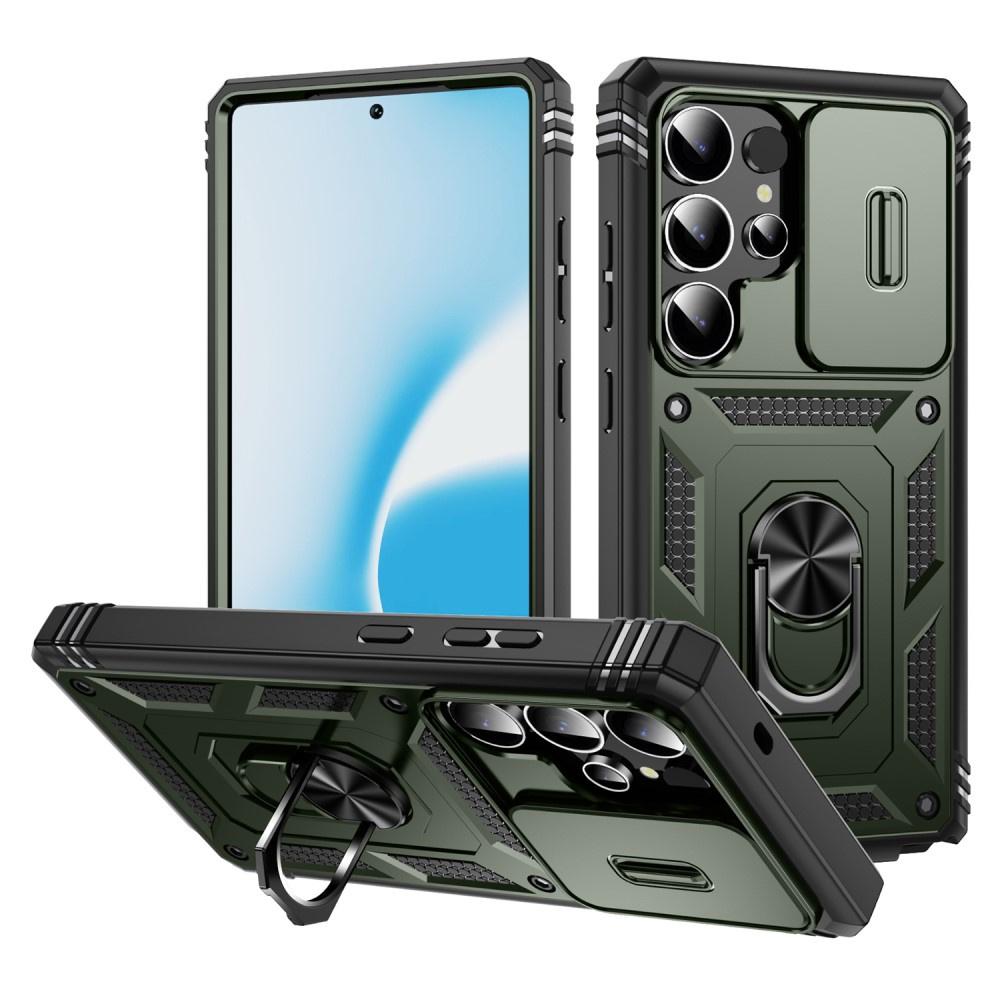 Samsung Galaxy S25 Ultra Case, KickStand Camera Lens, Dark Green