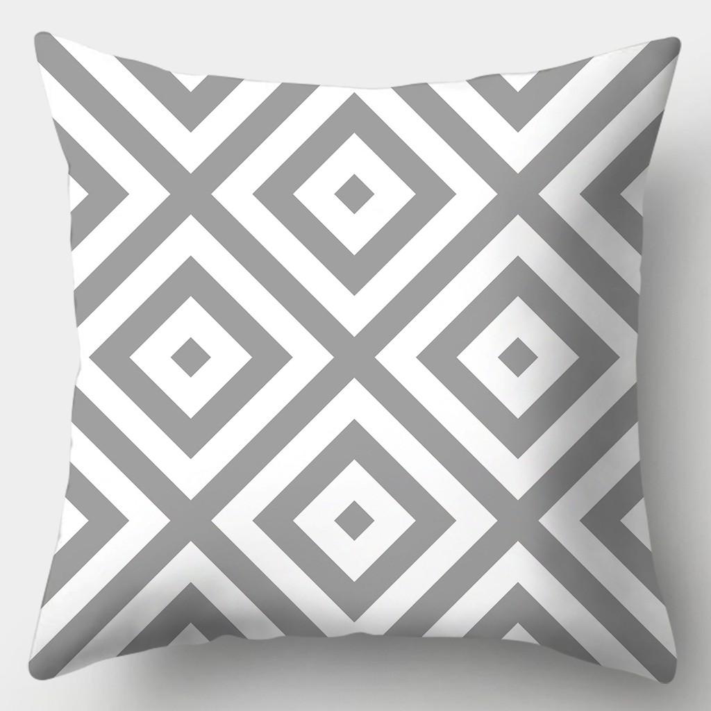 45cmX45cm Grey Series Pillowcase Square Sofa  Striped Plaid Cushion Cover