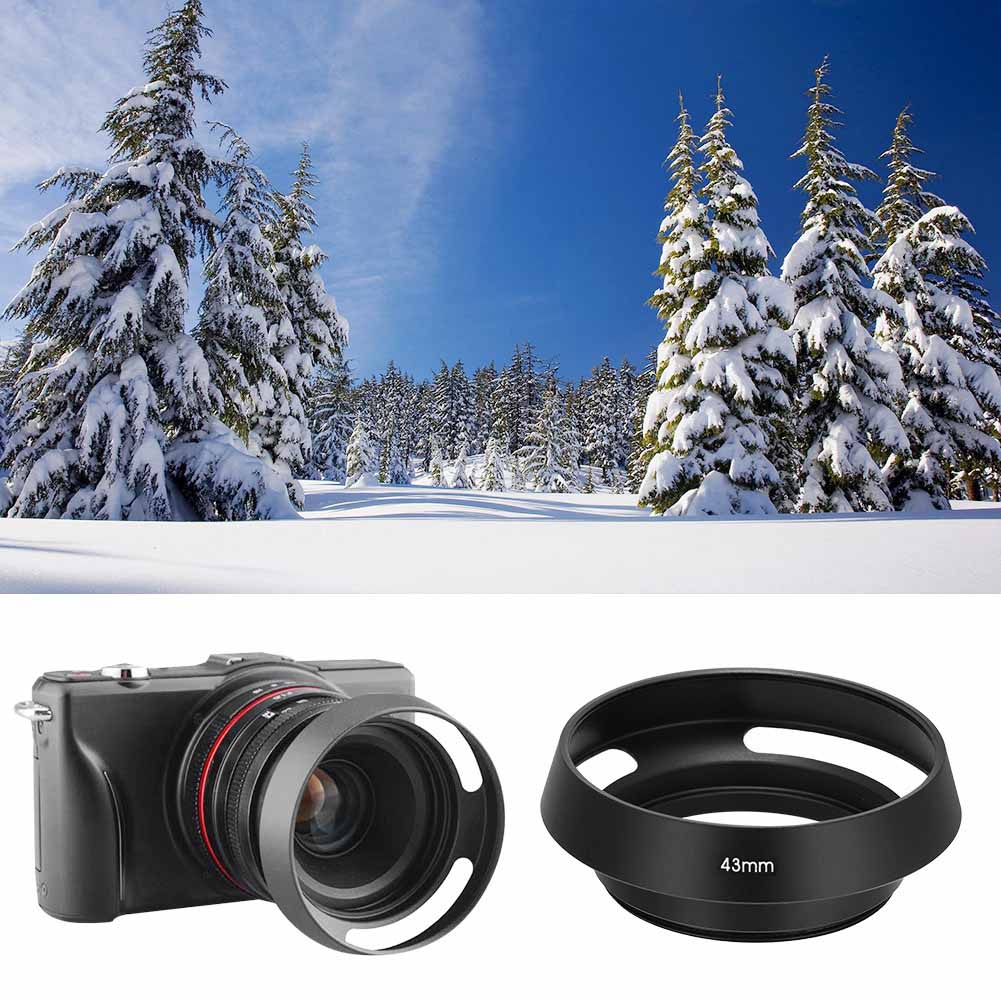 Universal Aluminium Alloy Hollow Camera Lens Hood Sunshade Cover Protector
