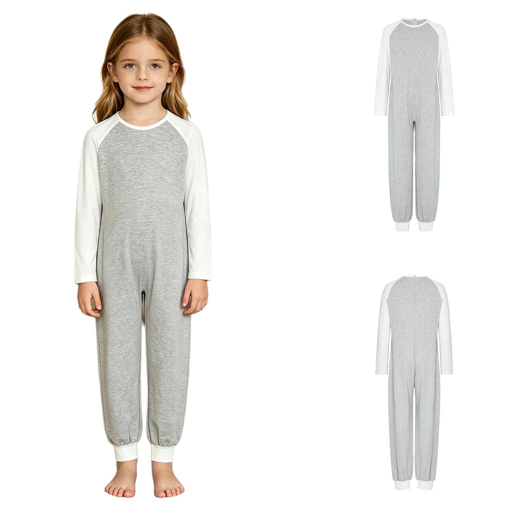 Mono Adaptativo Unisex para Niños con Necesidades Especiales, Bloque de Color, Cuello Redondo, Manga Larga, Espalda Anti-Tirones, Cremallera Trasera Invisible, Body para el Cuidado Diario