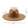 Woolen Top Hat Ladies Trend Hat Gold Buckle Jazz Hat Big Brim Woolen Felt Hat