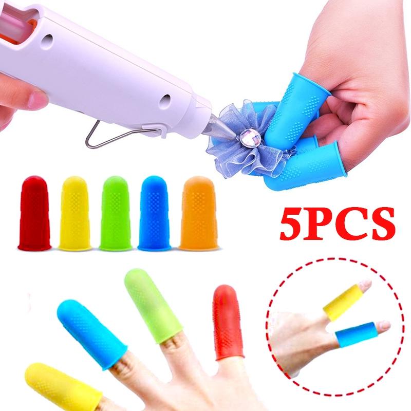 Silicone Finger Tips Elastic Protector Cover Anti-Burn Craft Work Hot Glue