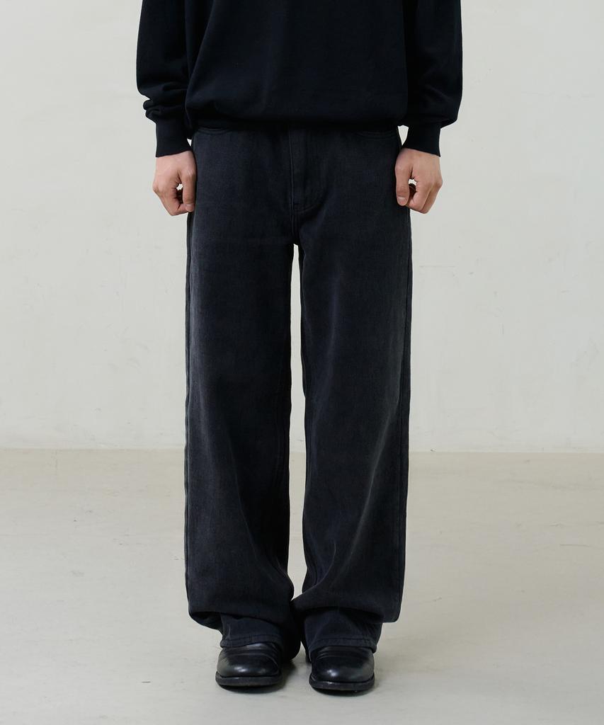 KNOUUN Straight Cotton Pants (Black)