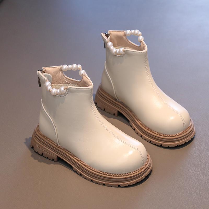 Girls' Boots Wither Kids Fashion Princess Ankle Boots Elegant Versatile Causal Children Cotton Boots Solid Color Round-toe Chic
