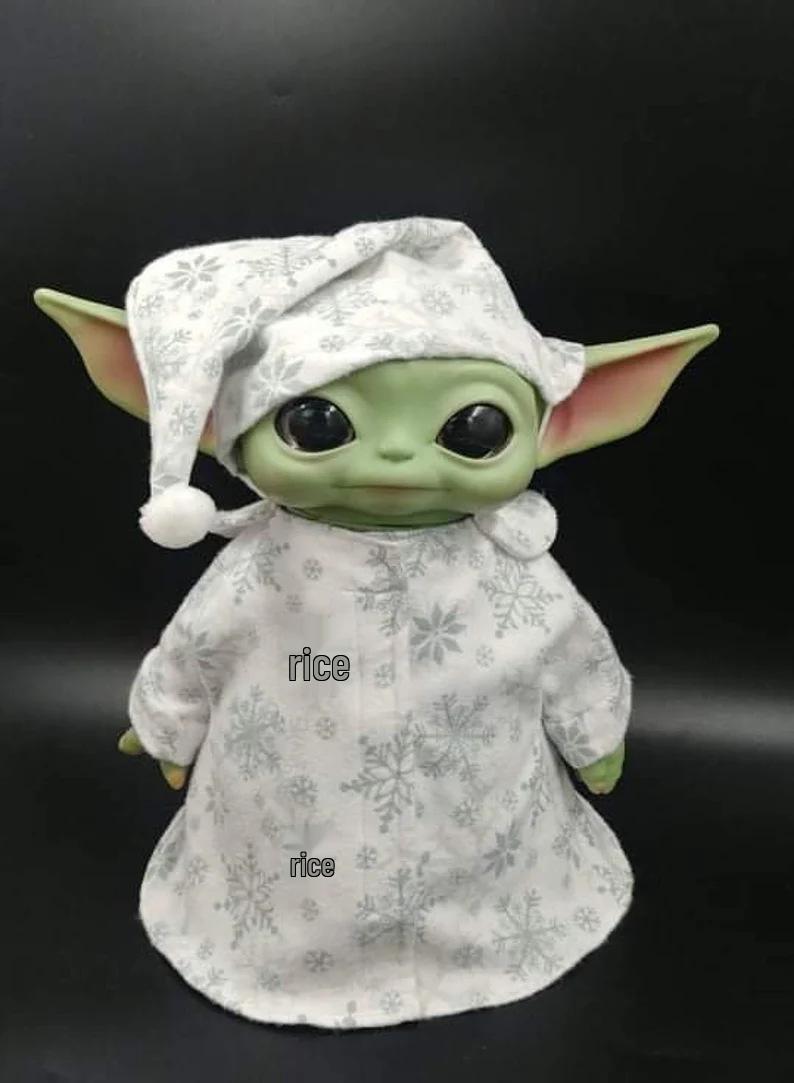 Christmas Baby Grinch & Yoda Green Monster Figurine Ornament