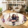 Round Rug Custom NameLana Del Rey Pattern Non Slip Carpet Home Floor Decor