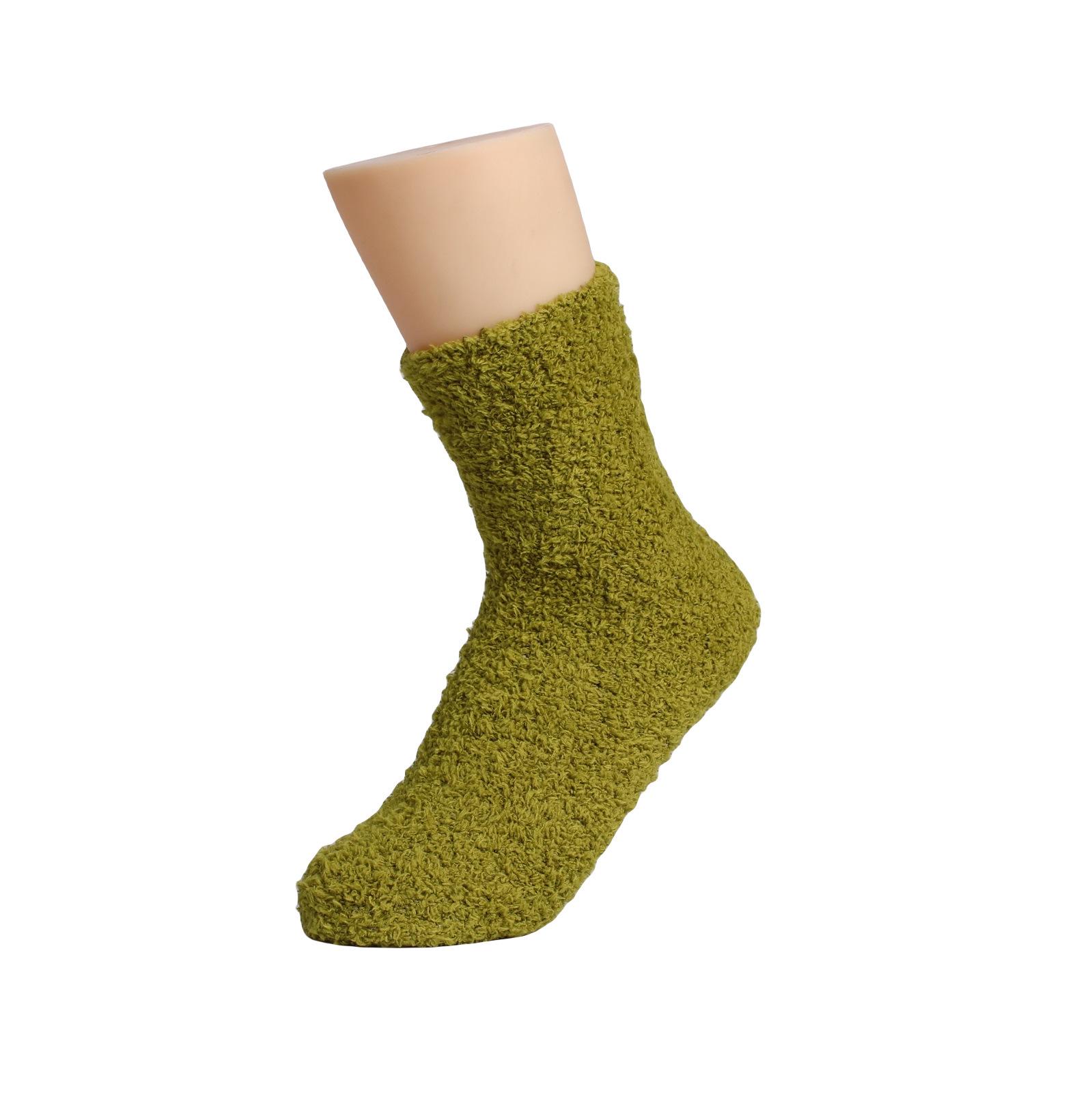 

Women s Thick Plush Coral Velvet Floor Socks - Winter Solid Color One Size