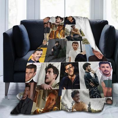 Jonathan Bailey Actor Blanket Comedy  Flannel Throw Blankets Bedroom Sofa Personalised Soft Warm Bedsprea