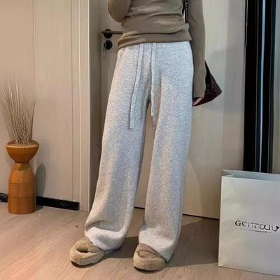 Women's Autumn/Winter Waffle Knit Wide Leg Pants