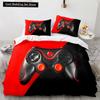 Game King Queen Duvet Cover 3D Black Game Handle Bedding Set for Kids Teens Boys Man Gamer Bedroom Decor Quilt Cover Pillowcase