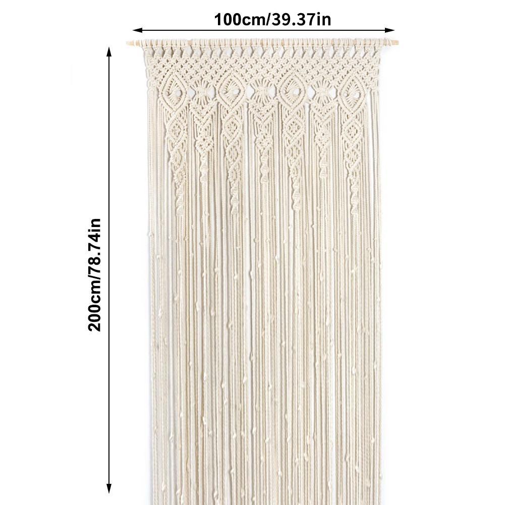 Macrame Wall Hanging Tapestry Boho Door Window Woven Hanging Curtain for Apartment Bedroom Living Room Bohemian Wall Decoration