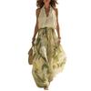 2026 European and American Cross-border Summer New V-neck Waist Ruffle Edge Temperament Top + Dress Set Women's Clothing