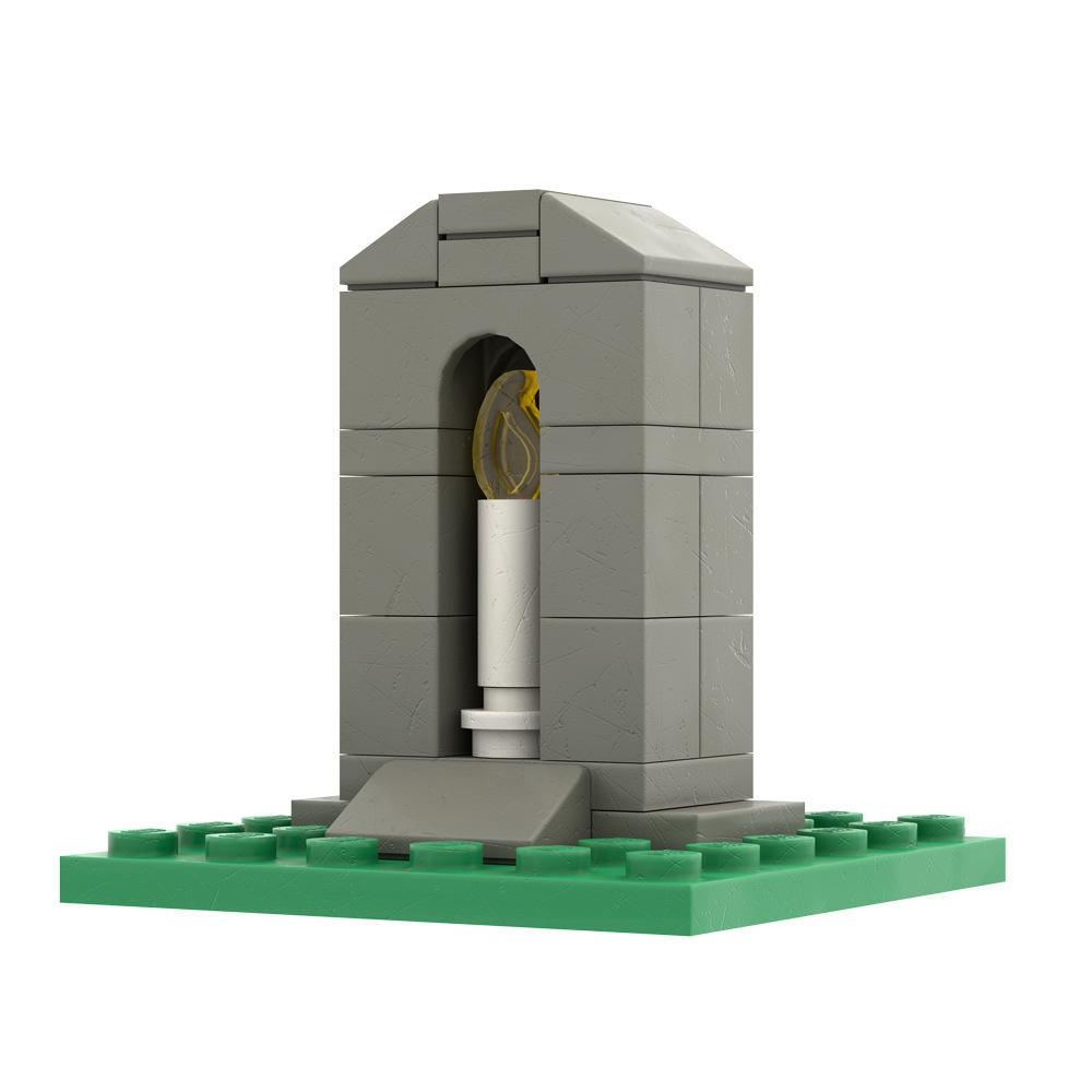 Small Particles Halloween Cemetery Pumpkin Splicing Assembly Fence Haunted House Scene Building Block Diy