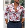 Men S Long Sleeve Floral Print Casual Stretch Shirt