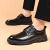 Genuine Leather Lace Up Luxury Shoes Black Dress Shoes Gentleman Oxford Shoes with Thick Soles for Men Shoes Mens Casual Shoes