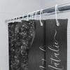 Black Sequin Shower Curtain For Bathroom Decor Shiny Sparkly Fabric With Personalized Name Modern Stylish Decorative Bath Mat Co