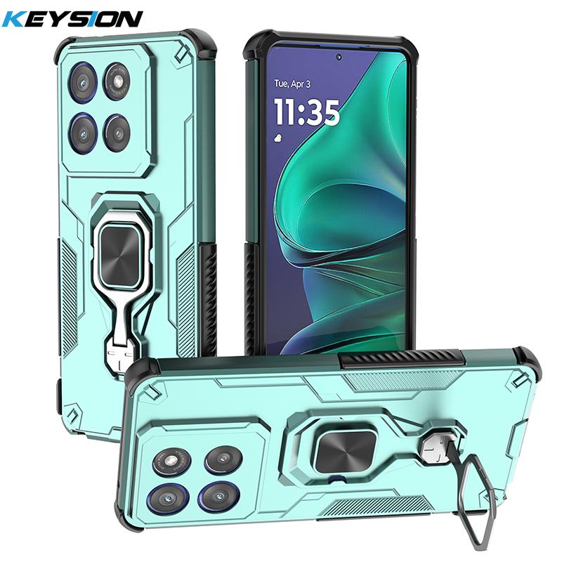 KEYSION Etui wstrząsoodporne dla Motorola Edge 60 Pro 5G 60 Fusion 60S Stojak pierścień do oglądania na żywo Pokrowiec na telefon dla Edge 60 Stylus 5G