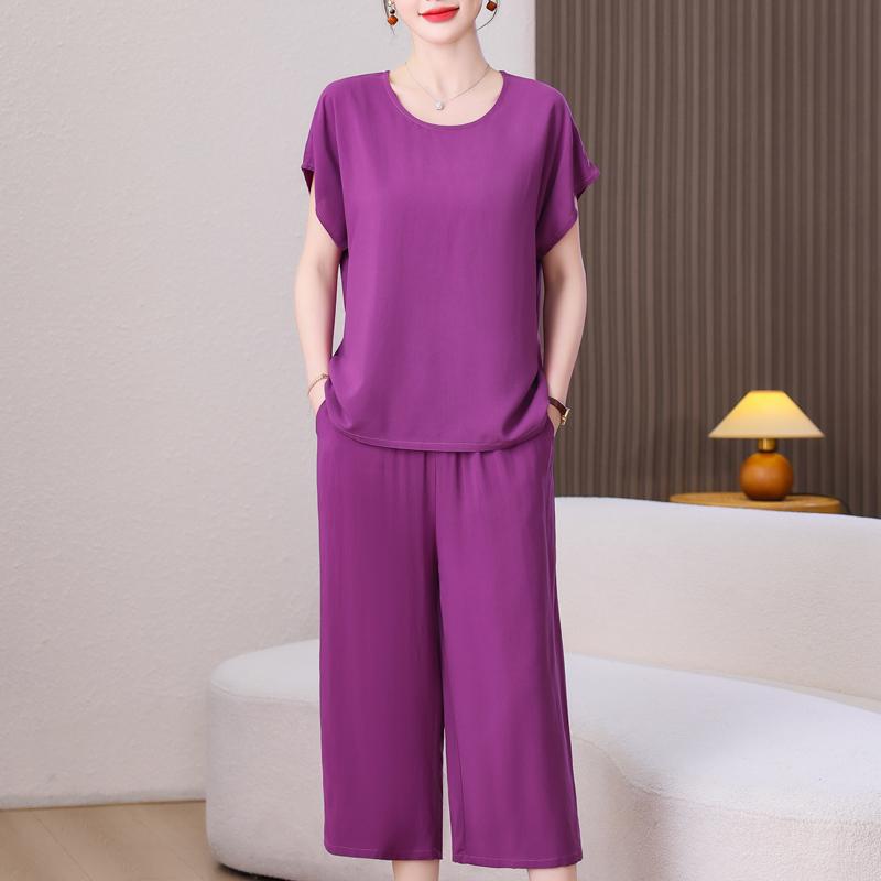 Elegant Women's Pants Sets Summer Vintage Clothes Casual Plus Size 2 Piece Sets
