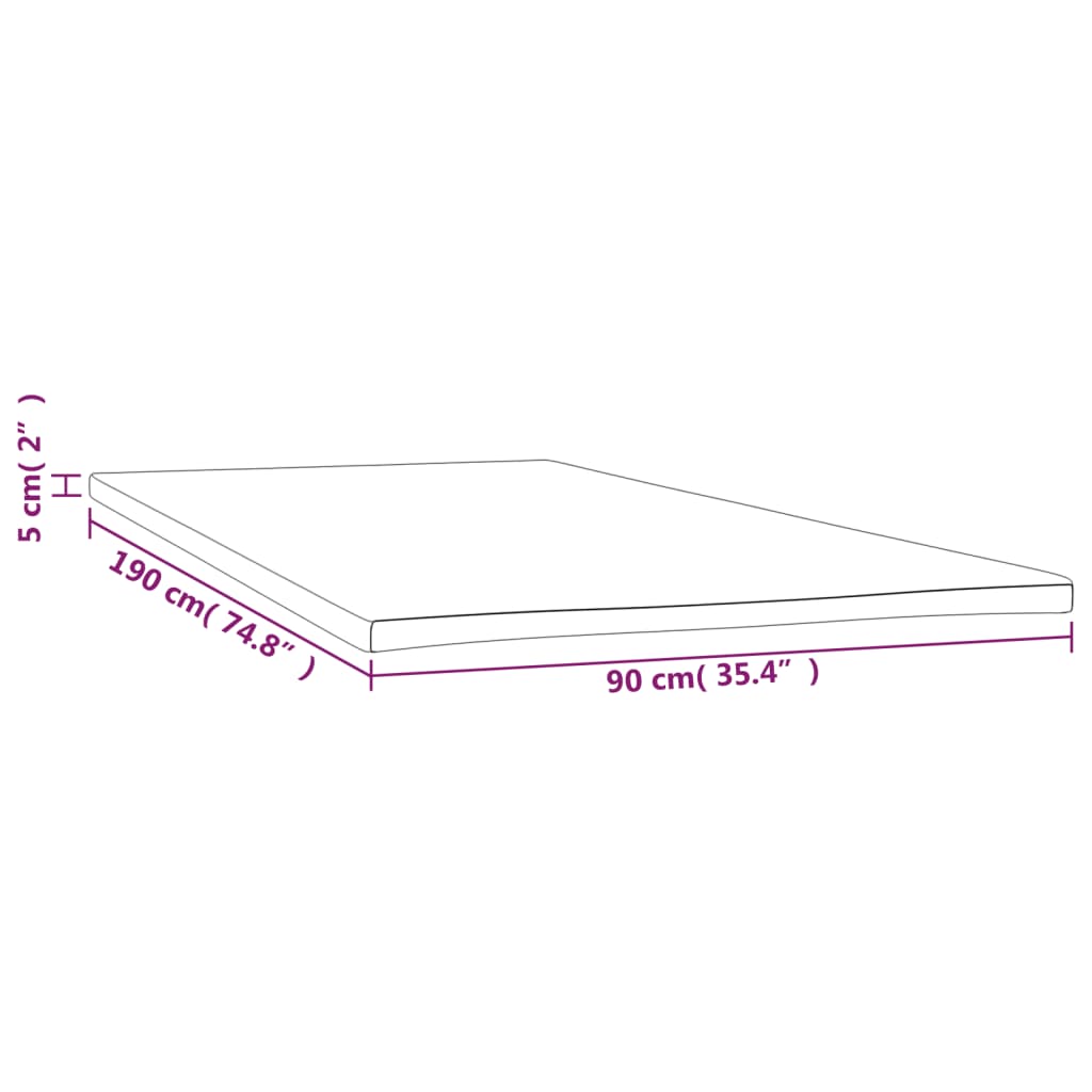 Mattress Topper 90 x 190 x 5 cm