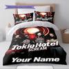 Name Custom Tokio Hotel Pattern Bedding Set Quilt Cover Pillowcase Home Decor Gift (1 * Duvet Cover + 2 * Pillowcase, Without Core)