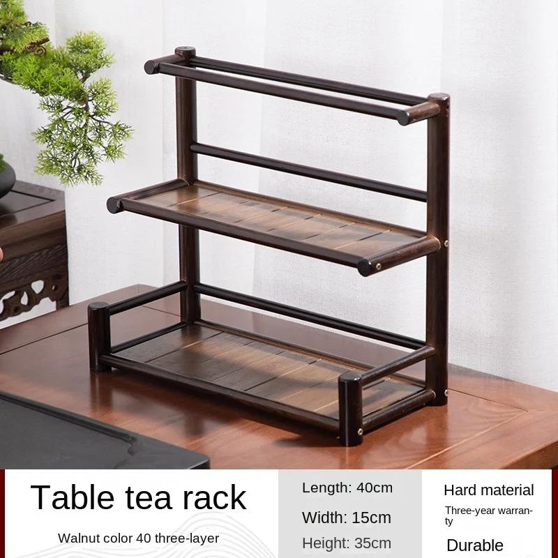 Desktop Bogu Frame Solid Wood Table Tea Set Purple Clay Pot Frame Display Room Storage Bamboo Trays Decorative Coffee Holder