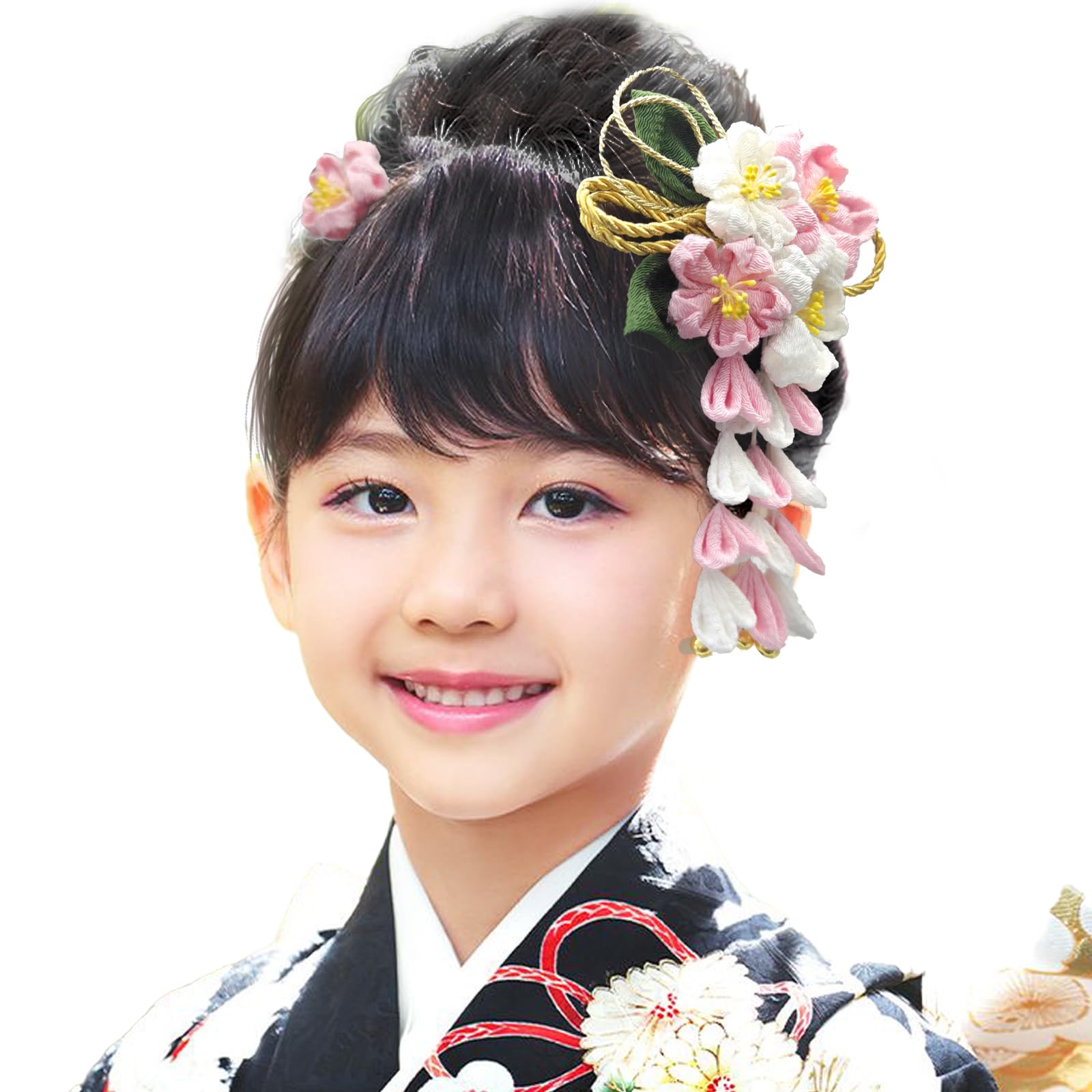 

Baramoly Hair Flower and Wisteria Perfect for New and Japanese and Classic Japanese Pattern Hair Clip with Bells for Perfect for Kids Ages Red and