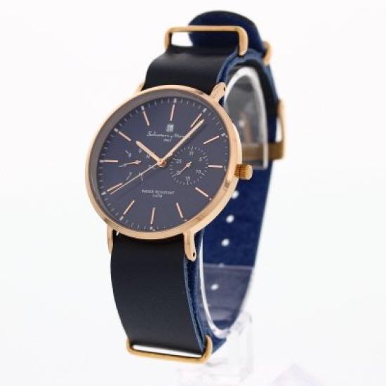 Salvatore Marra Analog Quartz Watch, Italian Design Series, Model SM15117-PGNVPG, 3 ATM Water Resistant, 38mm