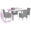 VidaXL Garden Dining Set and Cushions 5pcs Beige Rattan Acacia, Outdoor Dining Set, Furniture of 3278641