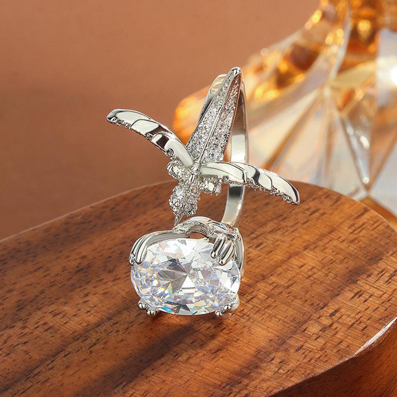 Shein Hummingbird Light Luxury Opening Adjustable Ring Female Design Versatile