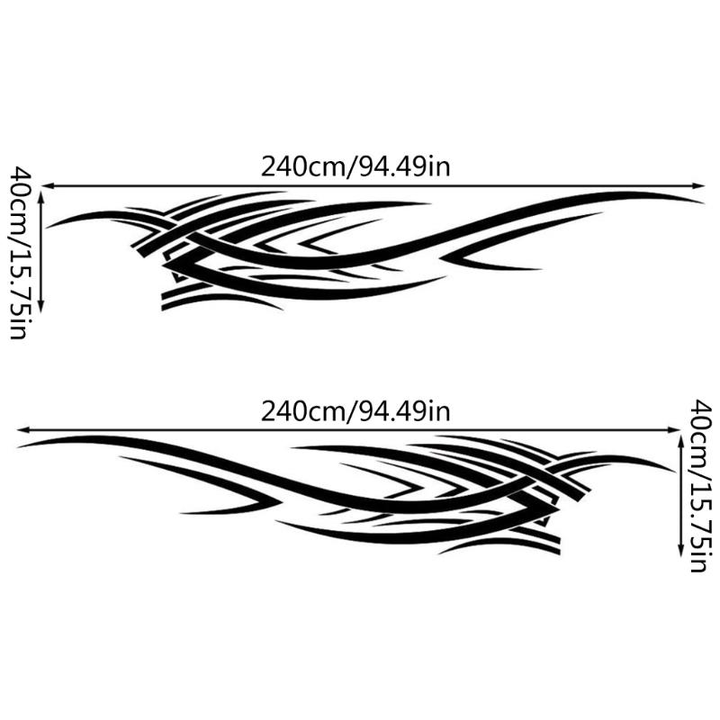 Flame Graphics Car Body Side Stickers Flame Racing-Sports Stripe Decal for Car Universal Vinyl Self-Adhesive Decal Decor