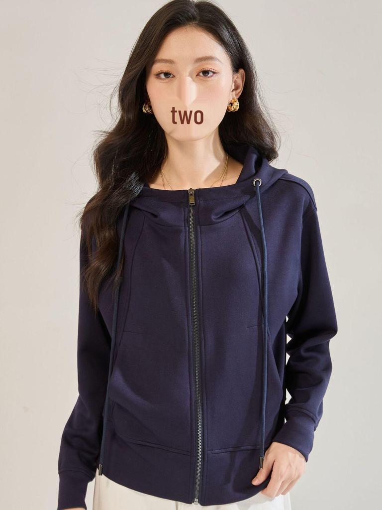 Spring 2026 Silky Soft Stylish Hooded Zipper Cardigan - Loose Fit Short Jacket for Women