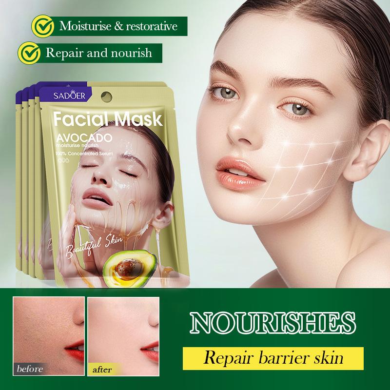 3pcs Avocado Plant Mask 25ml Deep Hydrating Moisturizing Moisturizing Mask Skin Care Products