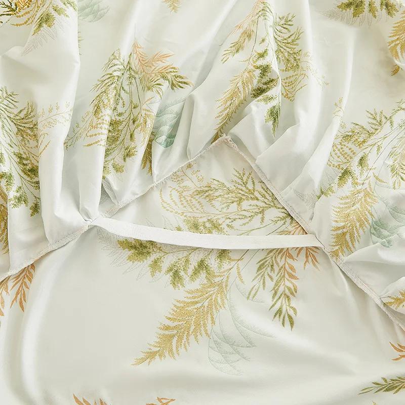 1PC Printed Bedding Set Lace Trim  Heightening Bed Skirt Pillowcase Set Anti-slip Mattress Cover Soft Comfortable Cotton Double