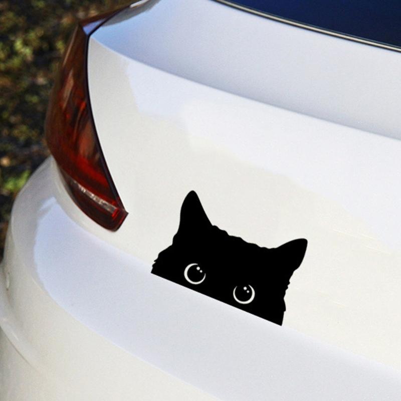 Car Bumper Sticker Car Exterior Decoration Sticker Cartoon Funny Peeking Cats Sticker Waterproof Decal for Car Truck