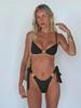 2026 Trendy Solid Color Thin Straps Lace-up Backless Sexy Bikini