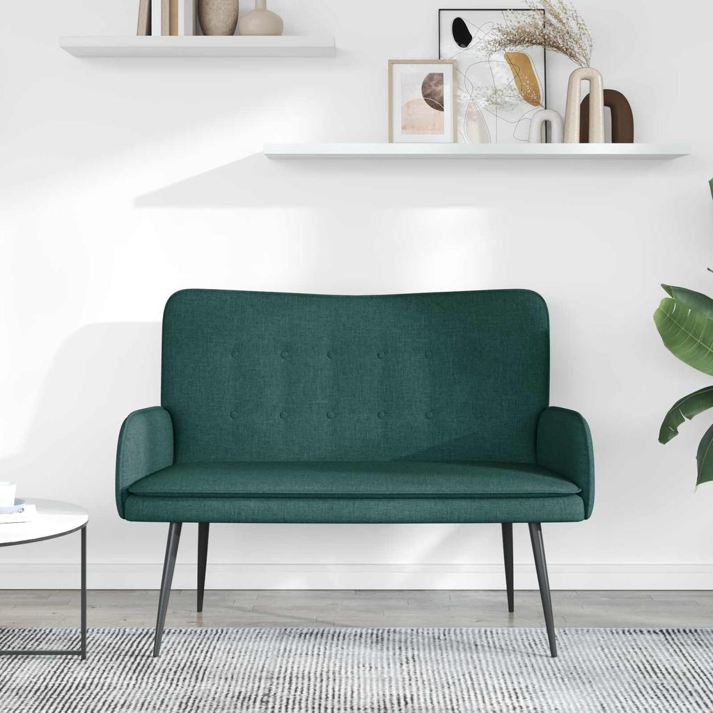 2 Seater Sofa Dark Green 115 x 61 x 87 cm Fabric