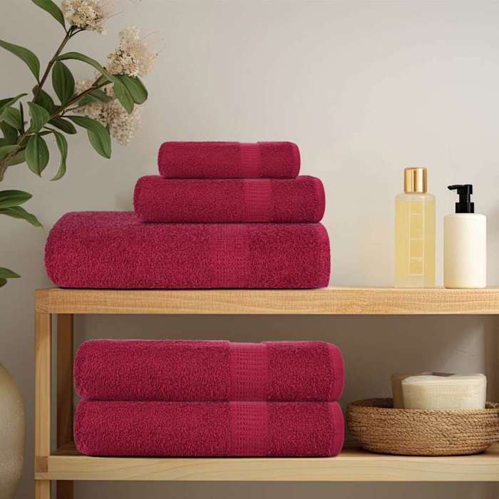 VidaXL Sauna Towels 4 Pcs Bordeaux 80x200cm 360 G/m² 100% Cotton, Towel, Bath Towel, Cotton Towel 136744