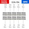 Car Fast-Blow Glass Tube Fuses 0.1A~35A Quick Blow Car Glass Tube Fuses Assorted Kit for Car Light Inflator
