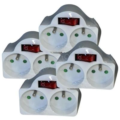 Biplite 2 Priz - DUOPLUG - 4x - 16A - 230V - Entegre Anahtar
