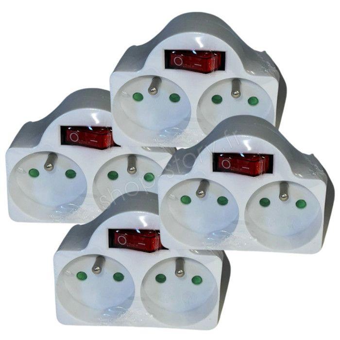 

Biplite 2 Prises - DUOPLUG - 4x - 16A - 230V - Interrupteur Intégré