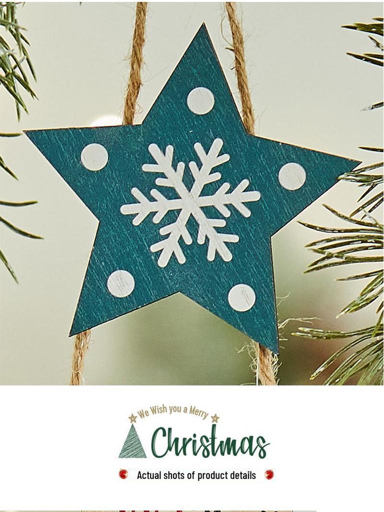 Old Man Snowman Wooden Ladder & Letter Sign Christmas Tree Ornaments for Door & Window Decorations